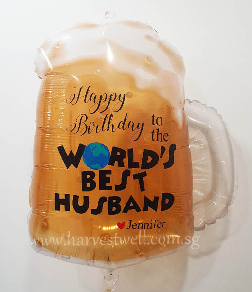 Beer Mug World's Best Husband Customised Balloon Singapore
